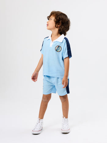 Panel Linen Blend Shorts