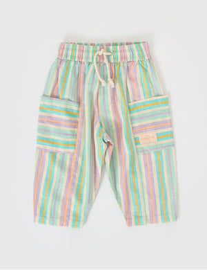 Resort Stripe Kit Linen Pocket Pant