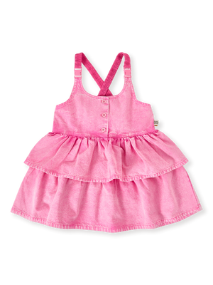 Saskia Denim Frill Pinafore Dress