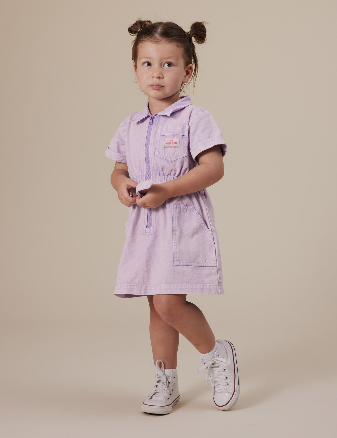 Piper Denim Belted Dress Mauve