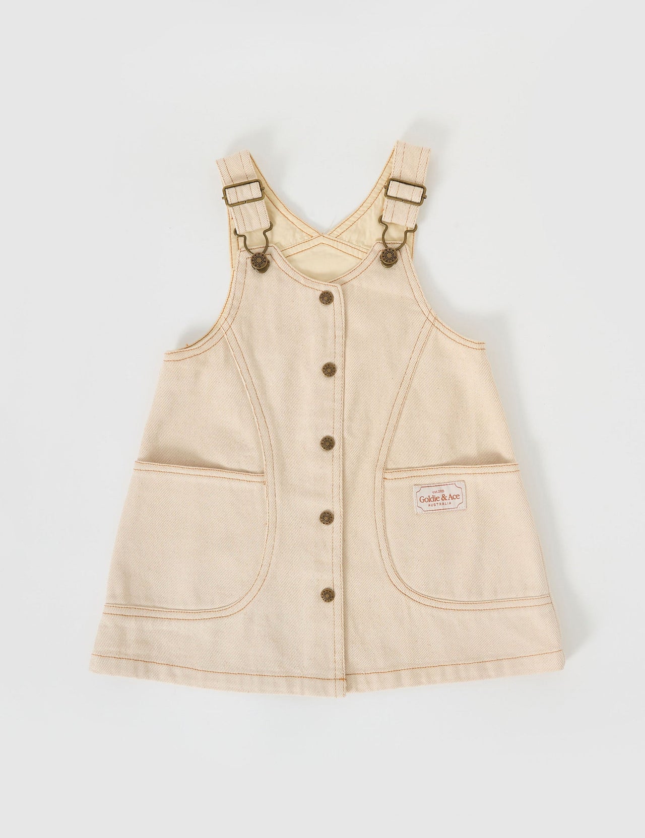 Penelope Pinafore Pocket Dress Oat