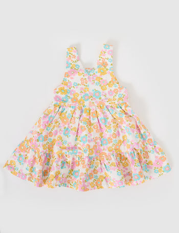 Tully Tiered Pinafore Dress Flower Child