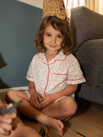 Cherry Seersucker Summer Pyjama Set