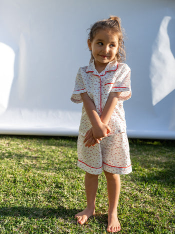 Cherry Seersucker Summer Pyjama Set