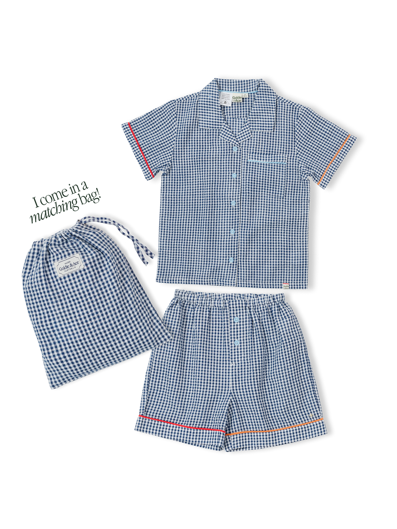 Gingham Seersucker Colour Pop Pyjama Set