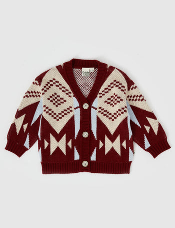 Banjo Knit Cardigan Brick