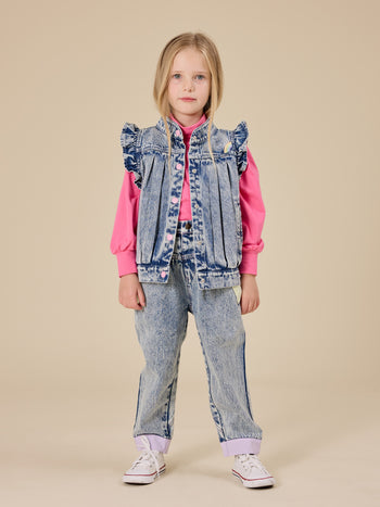Elodie Embroidered Denim Vest