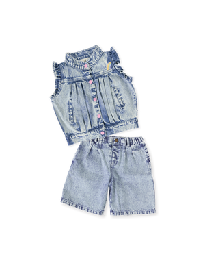 The Elodie Denim Shorts Set