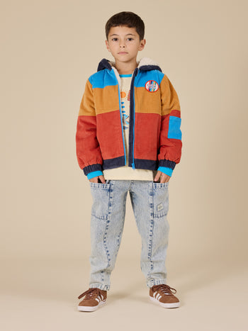 Retro Corduroy Colour Block Jacket