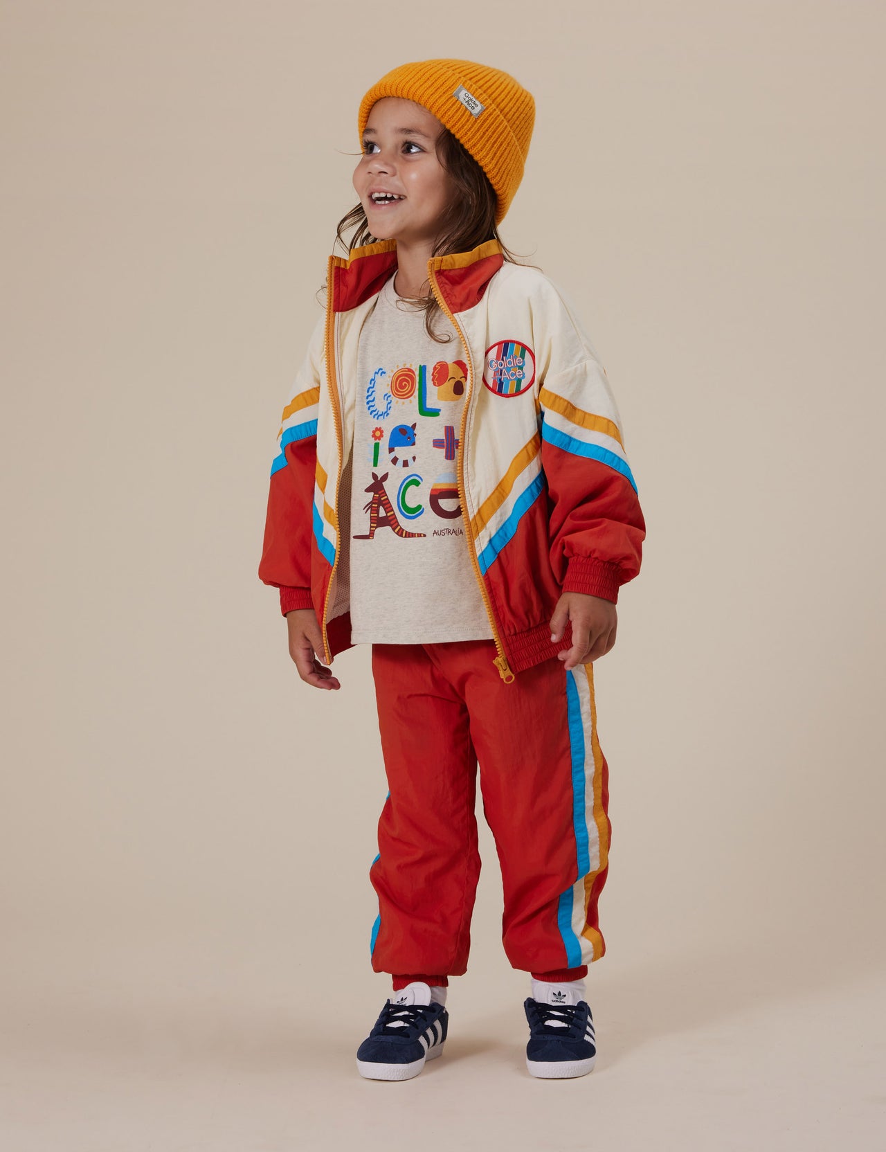 The Retro Lightweight Tracksuit Set - Red
