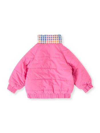 Rainbow Gingham Reversible Puffer Jacket