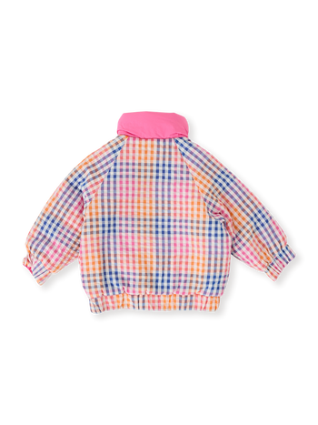 Rainbow Gingham Reversible Puffer Jacket