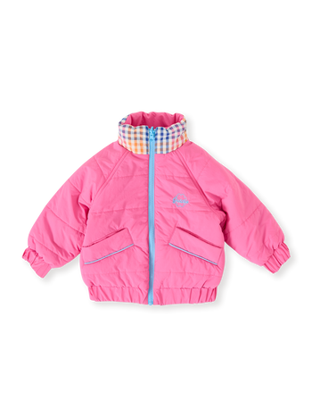 Rainbow Gingham Reversible Puffer Jacket
