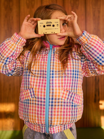 Rainbow Gingham Reversible Puffer Jacket