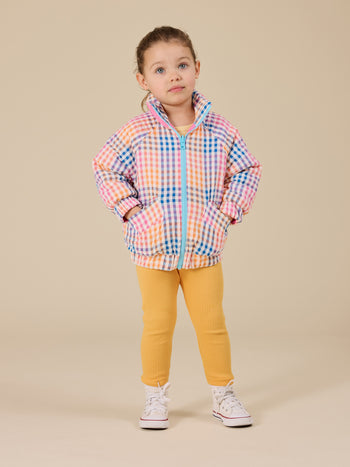 Rainbow Gingham Reversible Puffer Jacket