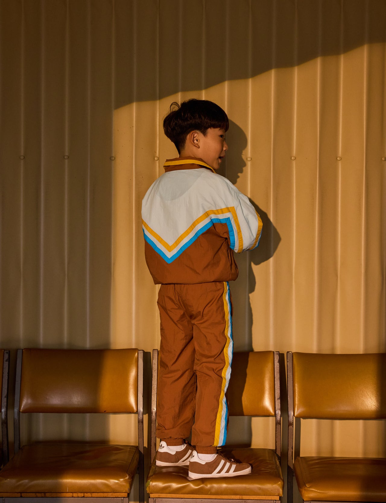 The Retro Lightweight Tracksuit Set - Brown