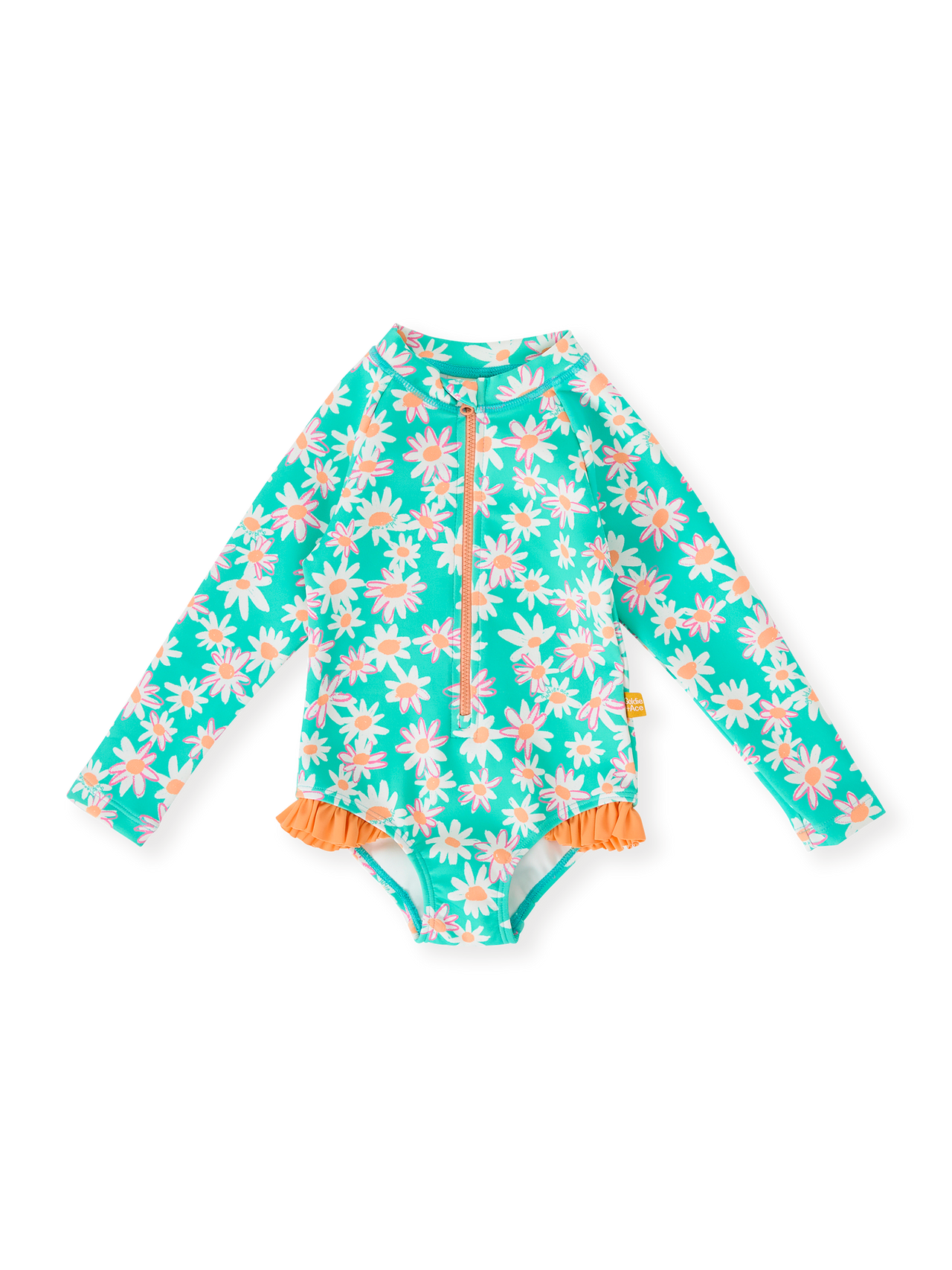 Daisy Patch Long Sleeve Frill Swimsuit