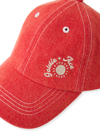 Tate Embroidered Denim Cap