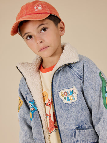 Tate Embroidered Denim Cap