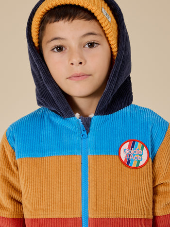 Retro Corduroy Colour Block Jacket