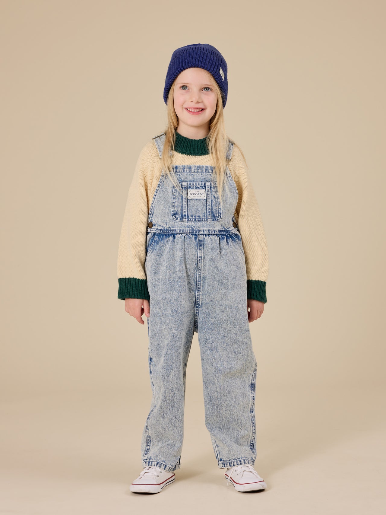 Austin Vintage Washed Denim Overalls Light Denim