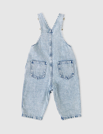 Austin Vintage Washed Denim Overalls Light Denim