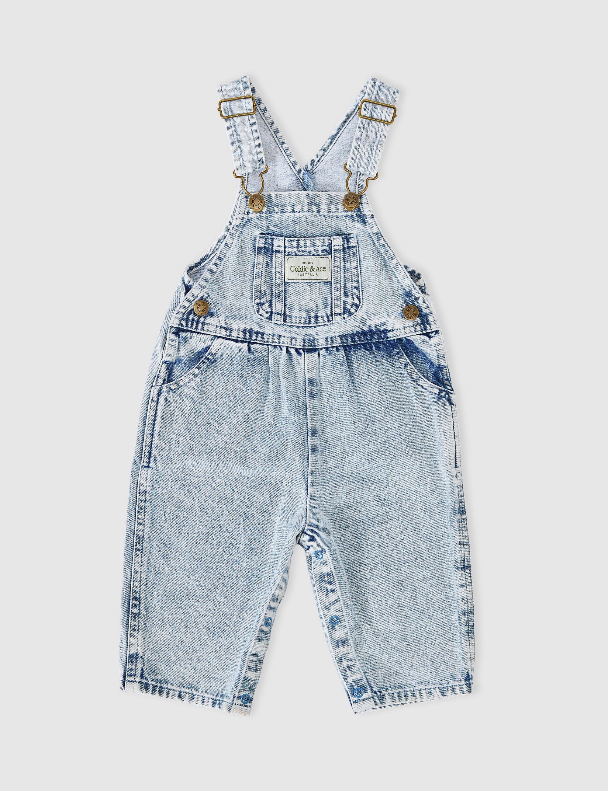 Austin Vintage Washed Denim Overalls Light Denim - Goldie + Ace