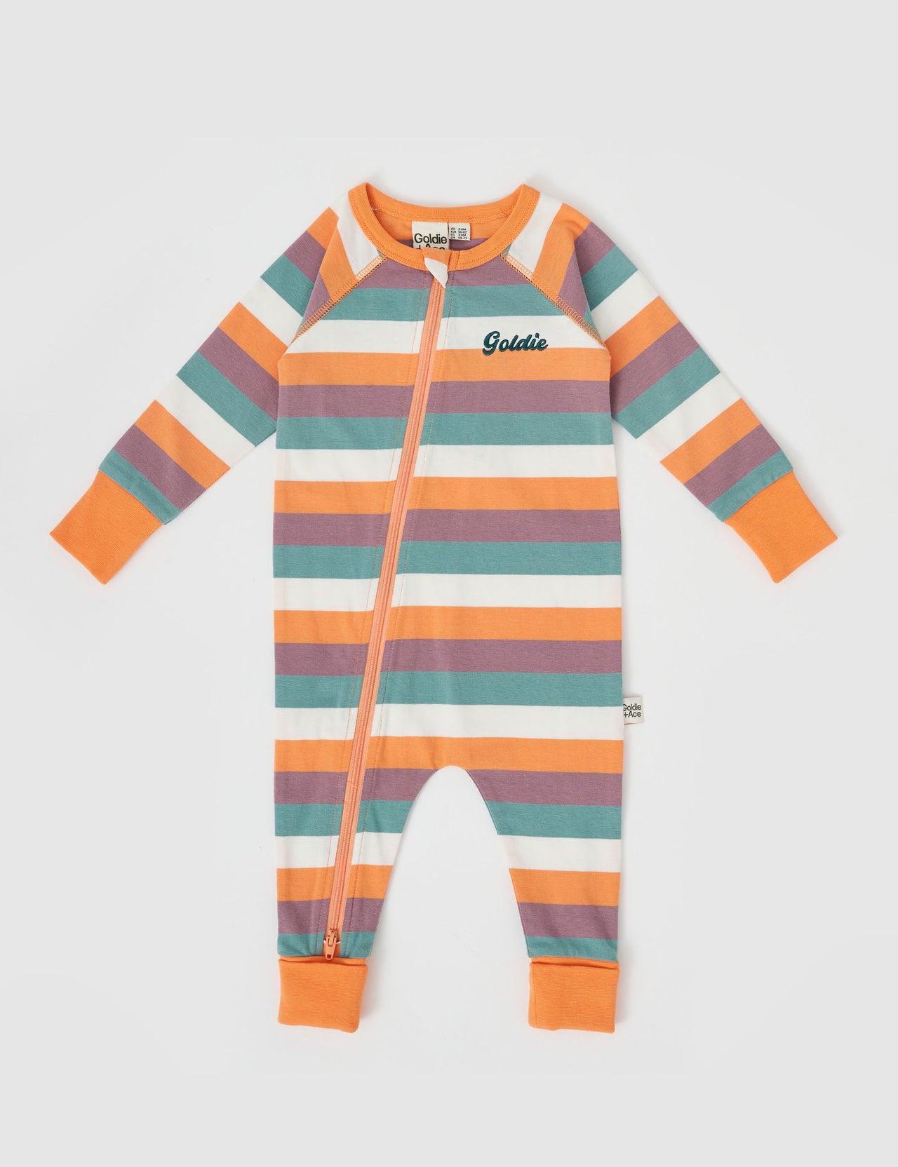 Nostalgia Stripe Embroidered Zipsuit Golden Multi