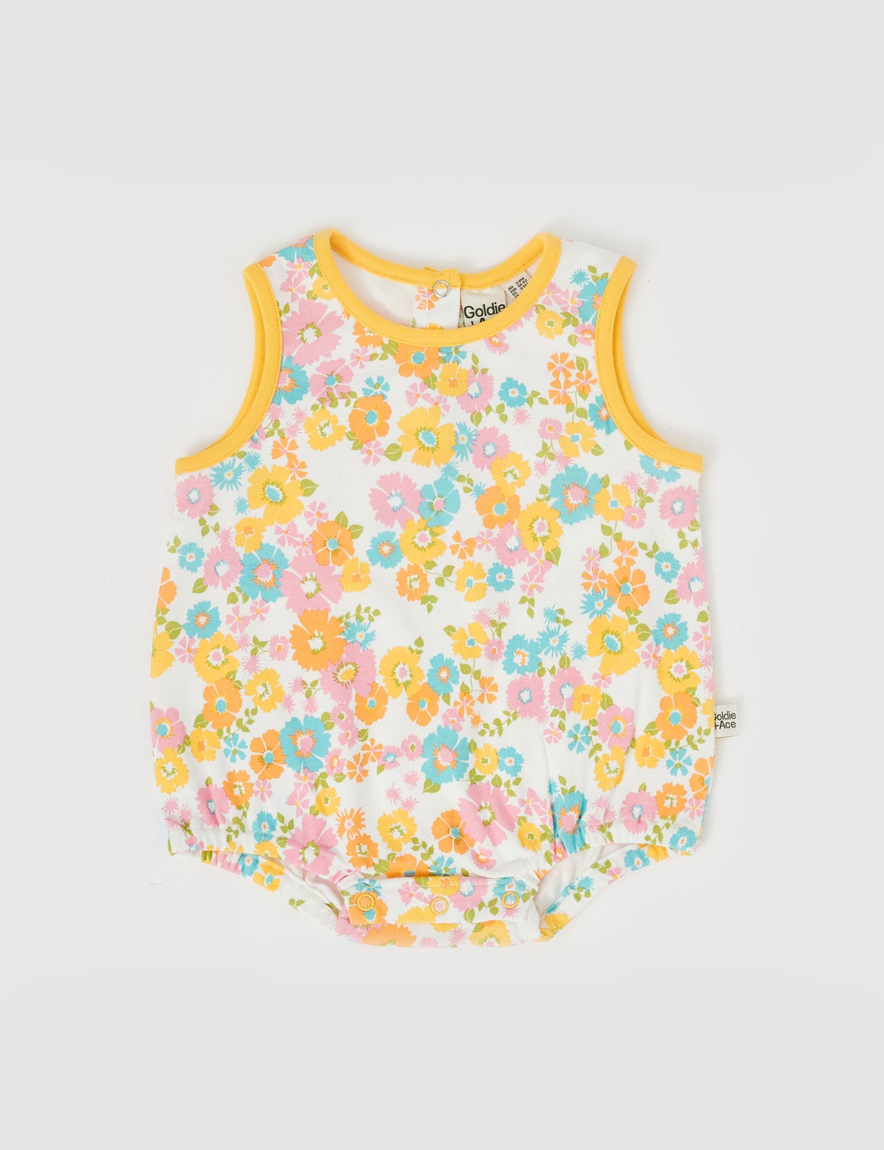 Flower Child Bubble Romper Yellow Multi