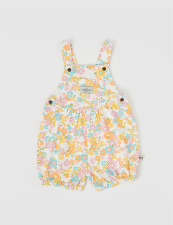 Bessie Bubble Shortalls Flower Child Yellow Multi