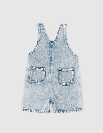 Burton Vintage Washed Denim Overalls Light Denim