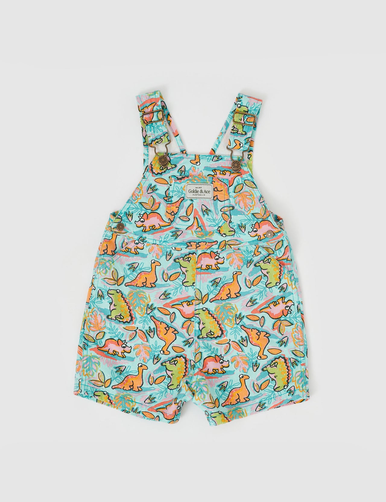 Burton Dino Jungle Denim Overalls Sea Foam