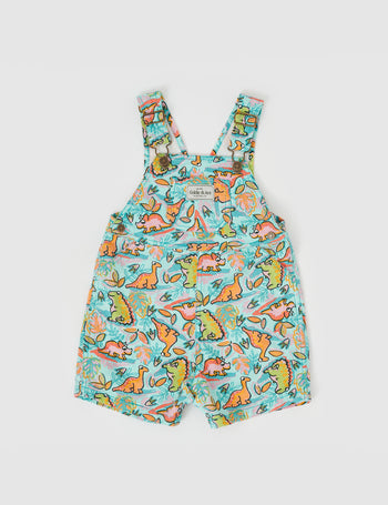 Burton Dino Jungle Denim Overalls Sea Foam