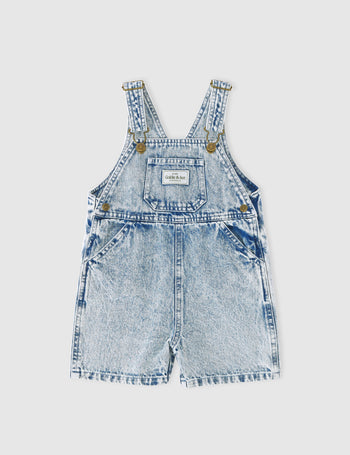 Burton Vintage Washed Denim Overalls Light Denim