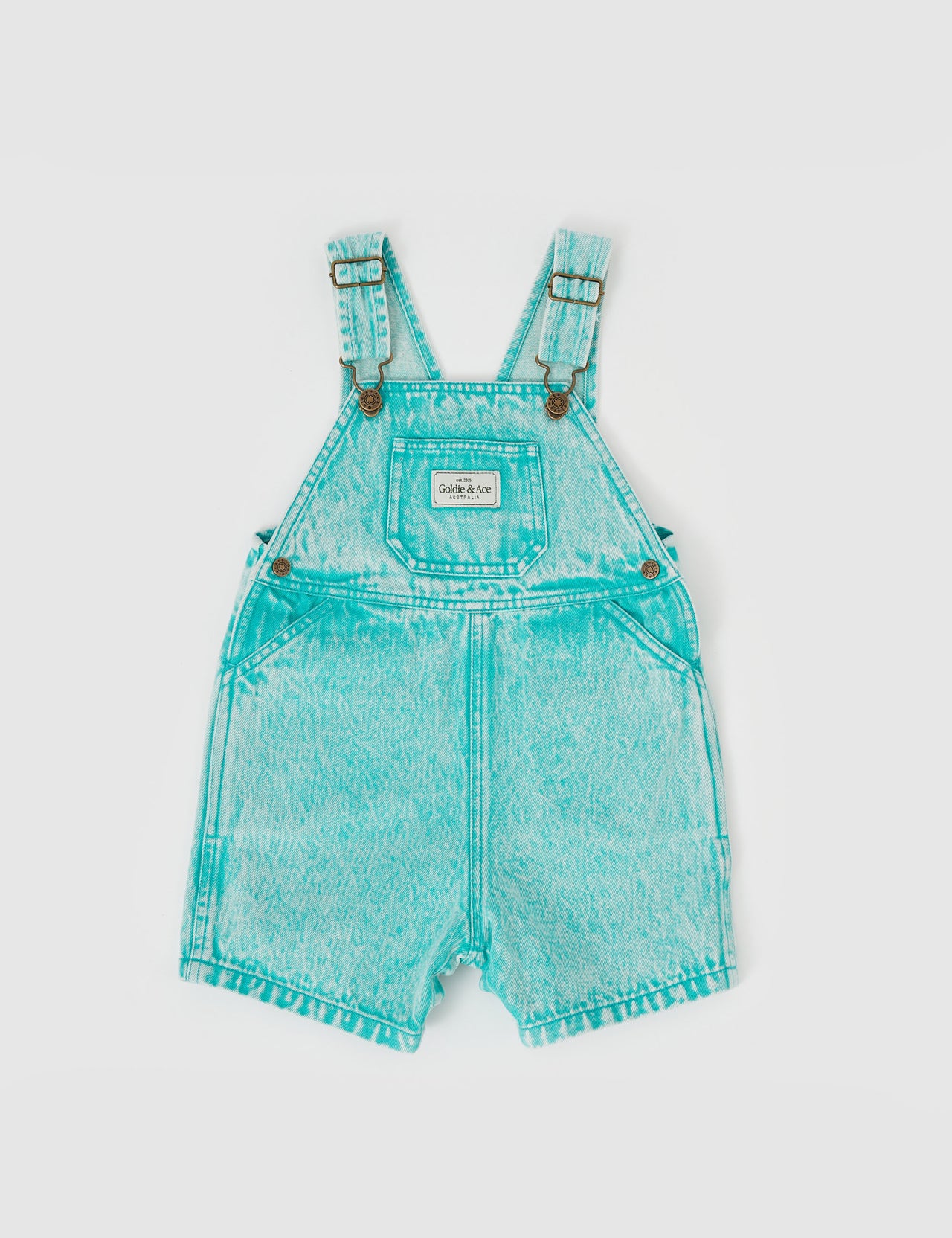 Burton Vintage Washed Denim Overalls Turquoise