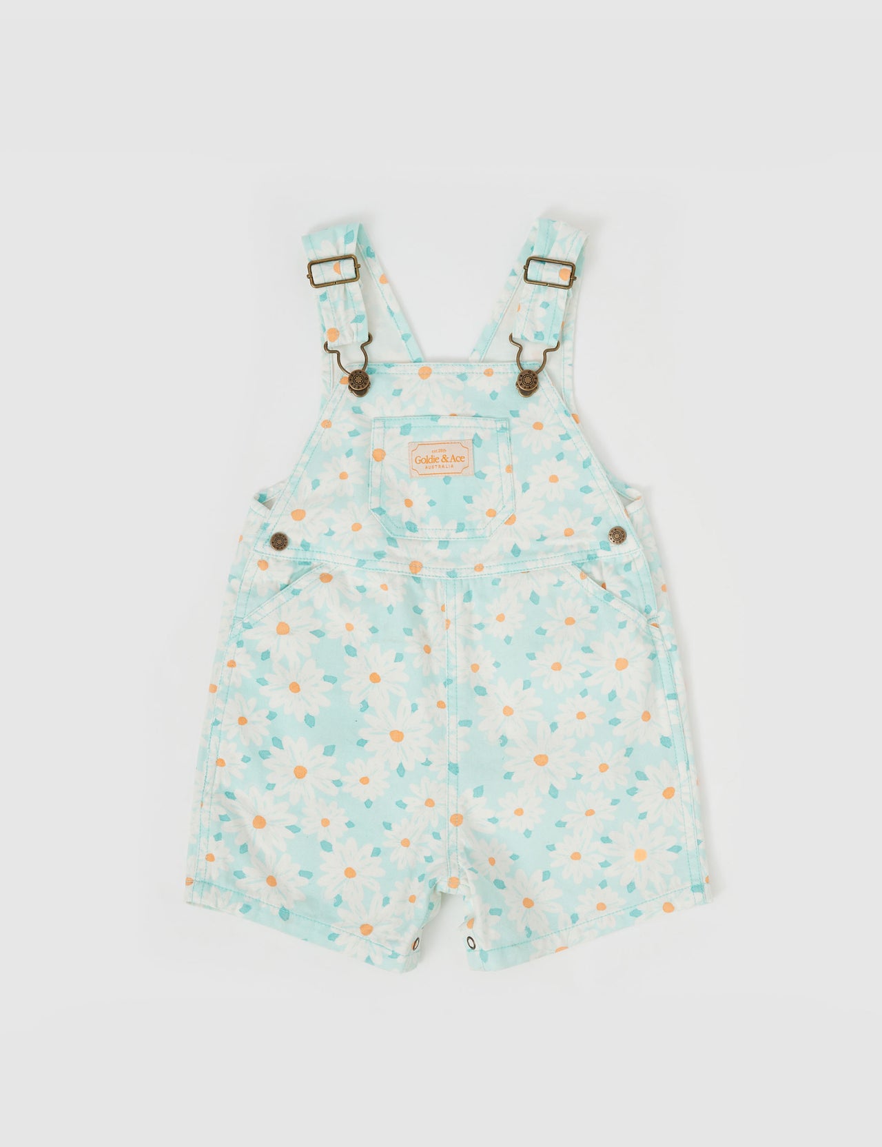 Burton Daisy Delight Denim Overalls Lagoon