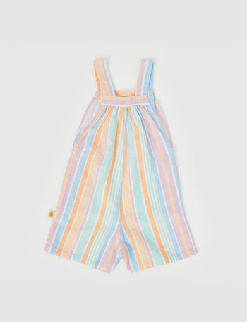 Capri A Line Shortalls Pastel Stripe