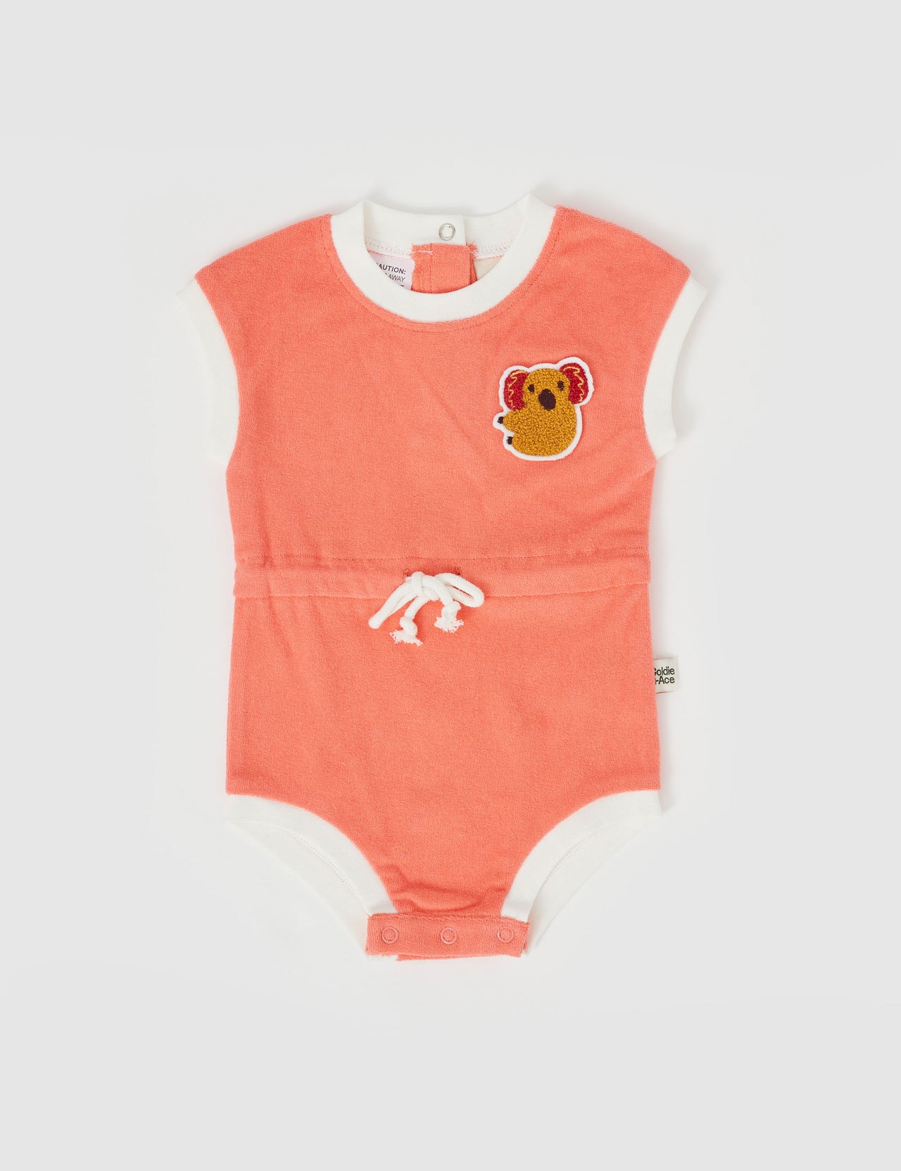 Koala Hug Terry Towelling Romper Melon