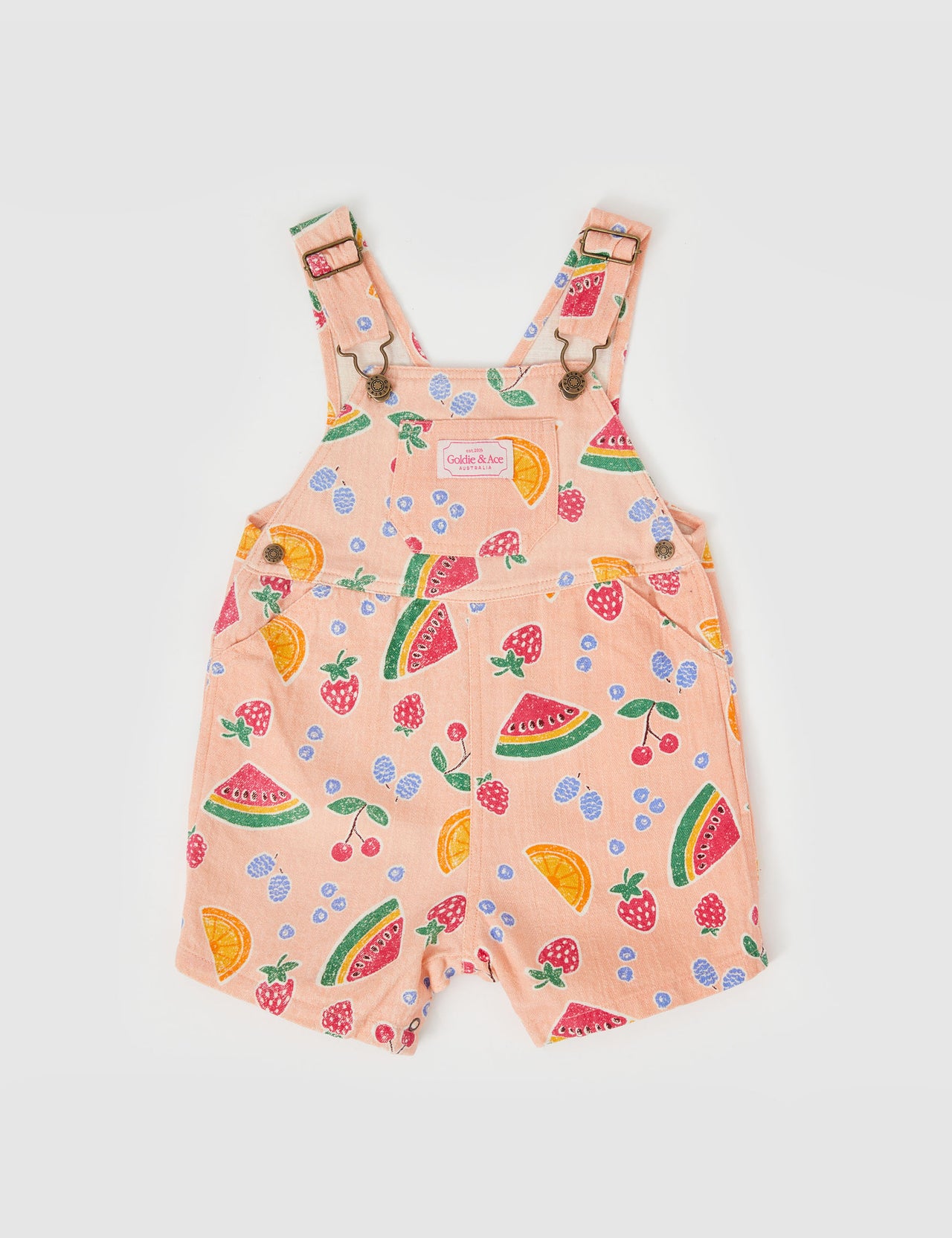 Burton Fruit Salad Linen Overalls Peach Multi