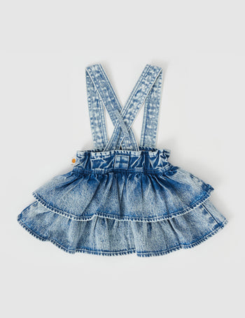 Riley Rara Denim Suspender Skirt