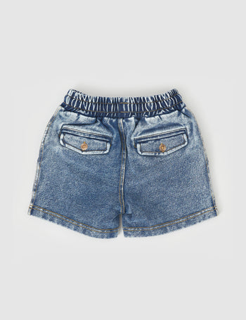 Noah French Terry Denim Look Shorts Dark Denim