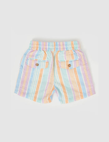 Noah Linen Shorts Pastel Stripe