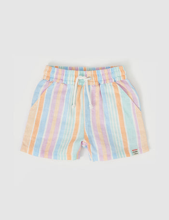 Noah Linen Shorts Pastel Stripe