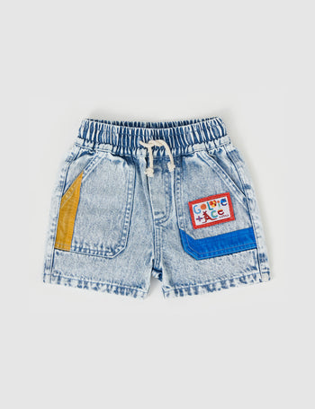 Noah Colour Pop Cargo Denim Shorts