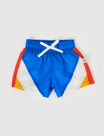 Retro Lightweight Sporty Shorts Deep Blue Multi