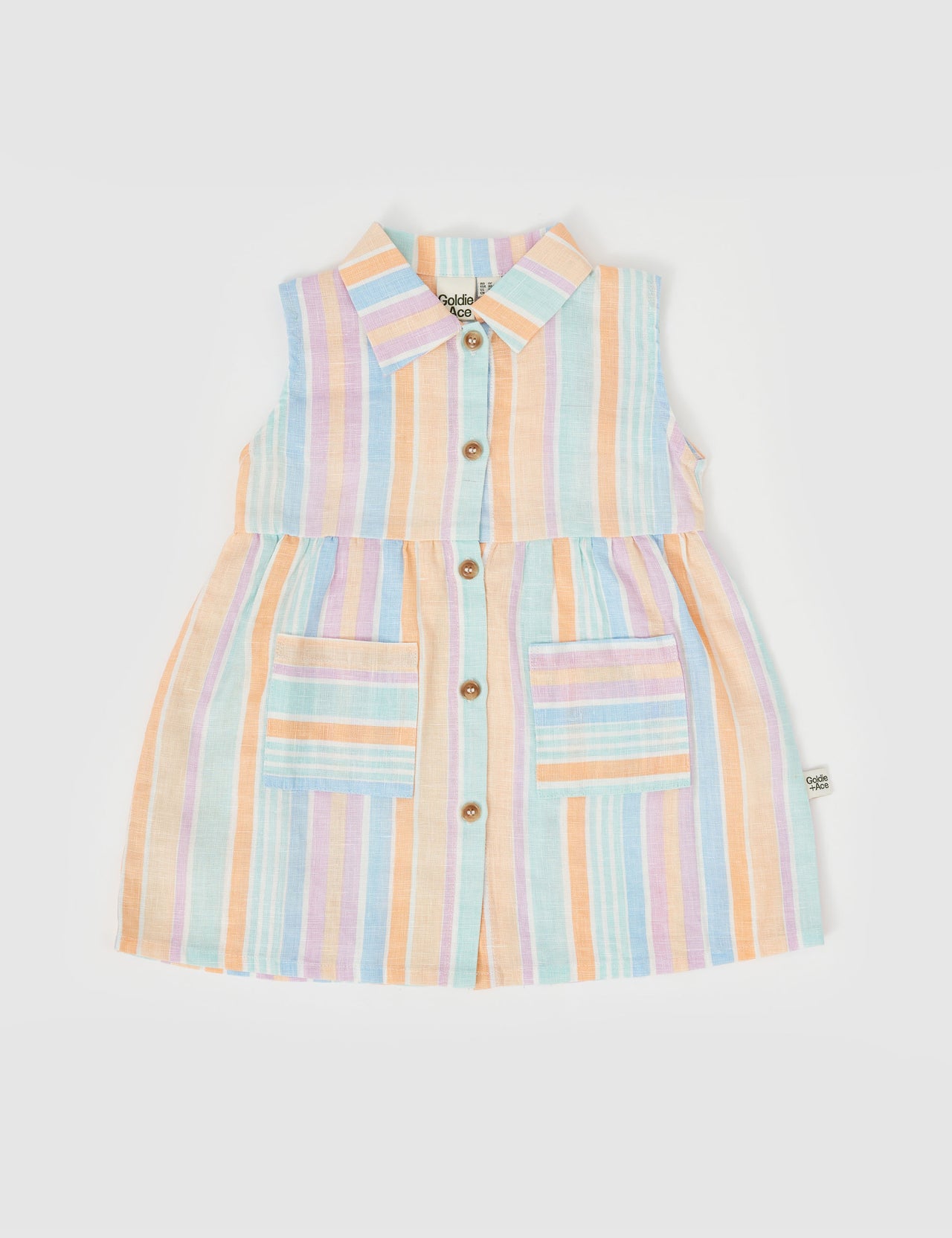 Rudy Linen Dress Pastel Stripe