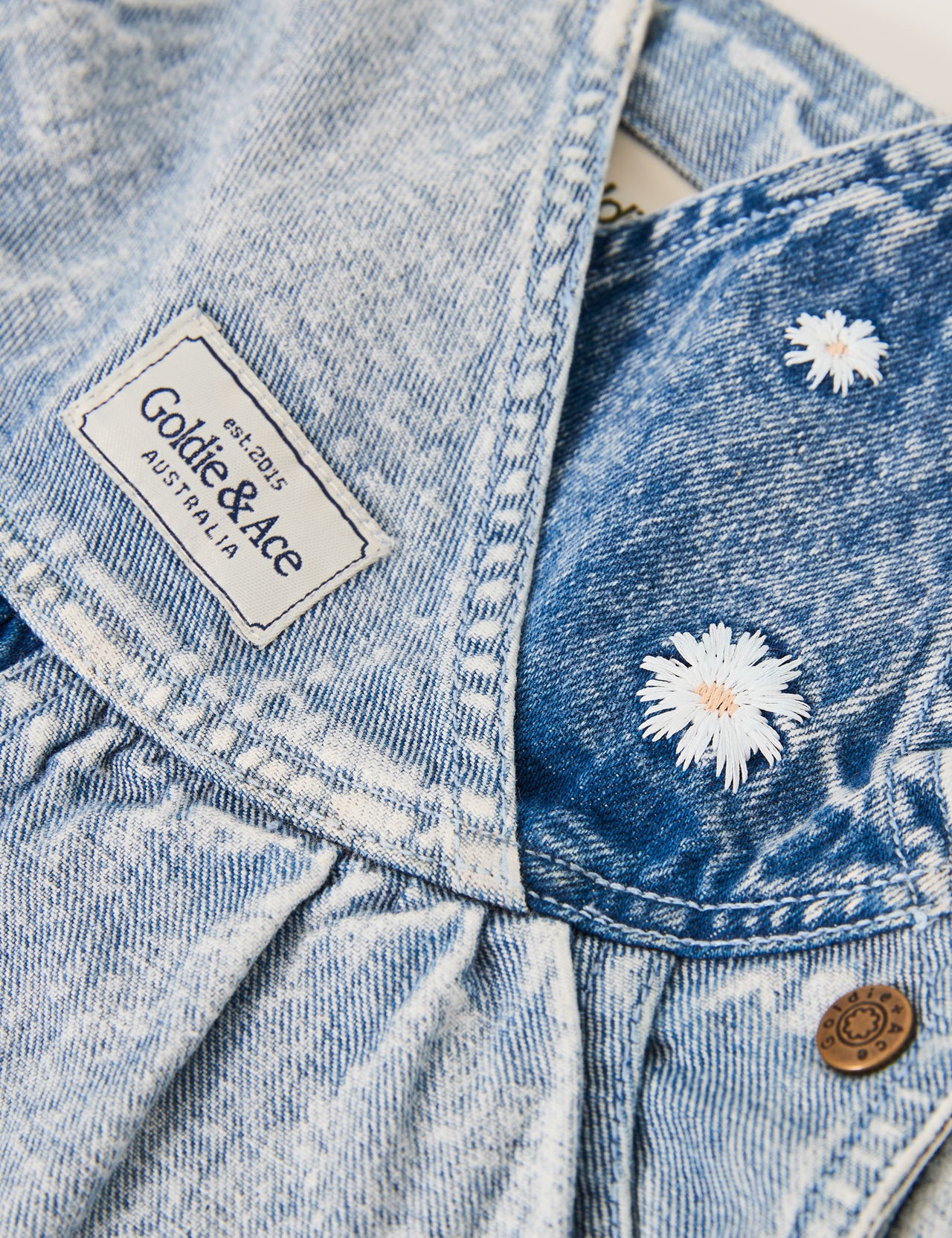 Macy Crossover Denim Shortalls Daisy Sprinkles