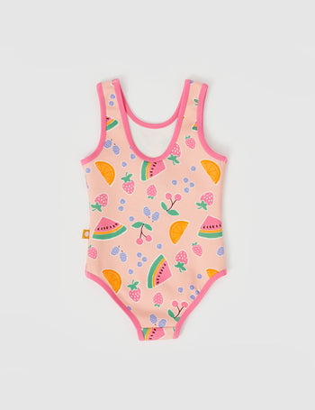 Fruit Scoop Back Bathers Peach Multi