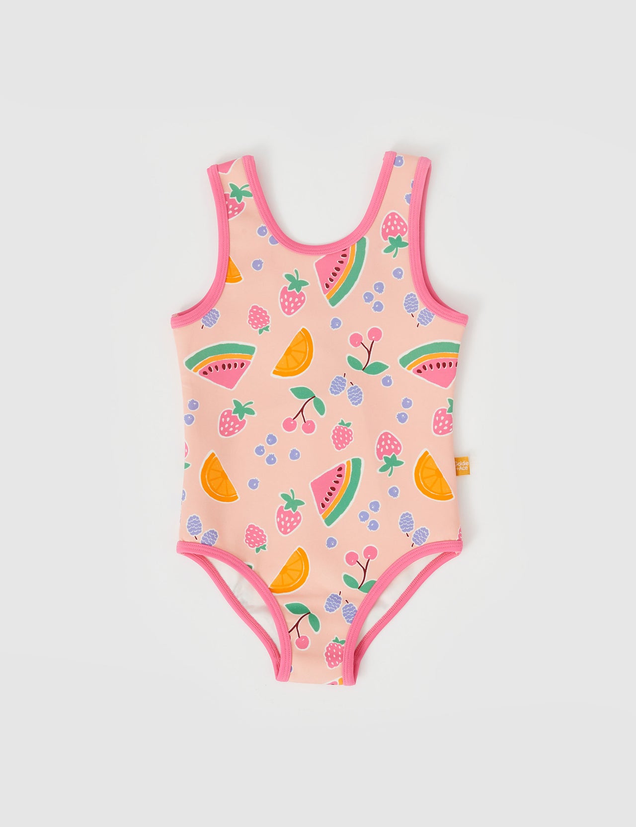 Fruit Scoop Back Bathers Peach Multi