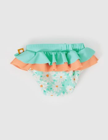 Daisy Delight Frill Waist Swim Nappy Lagoon